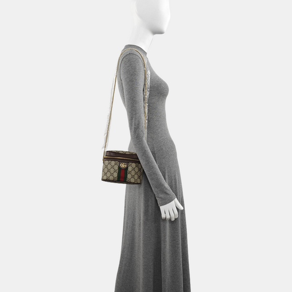 Coated Canvas Shoulder Bag Brown