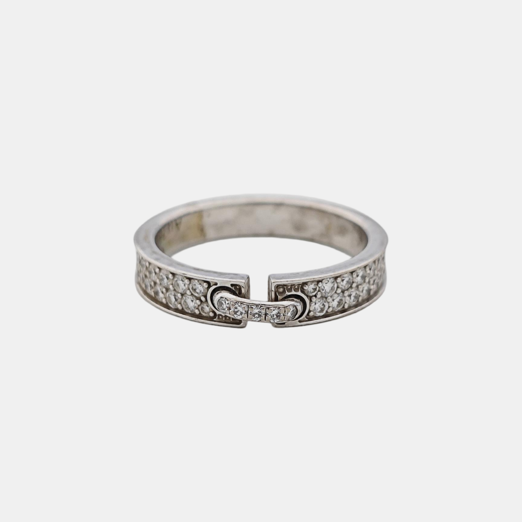 Liens Évidence 18k White Gold Silver Ring EU 49