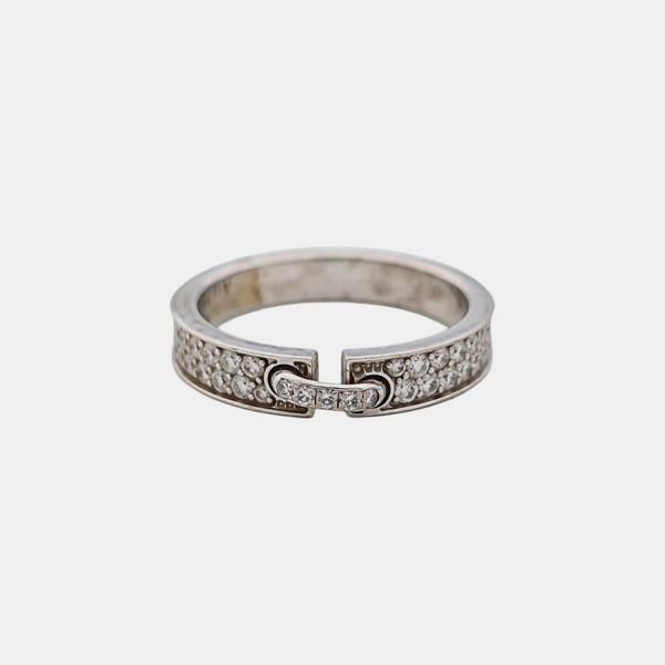 Liens Évidence 18k White Gold Silver Ring EU 49