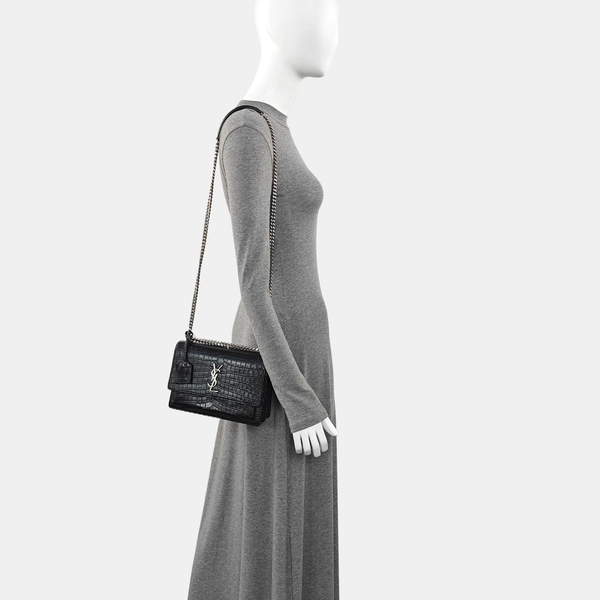 SUNSET Medium Calfskin Black