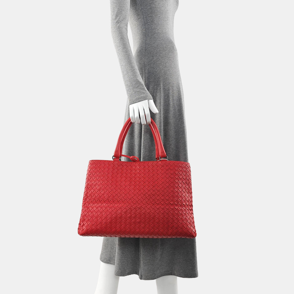 Lambskin Tote Bag Red