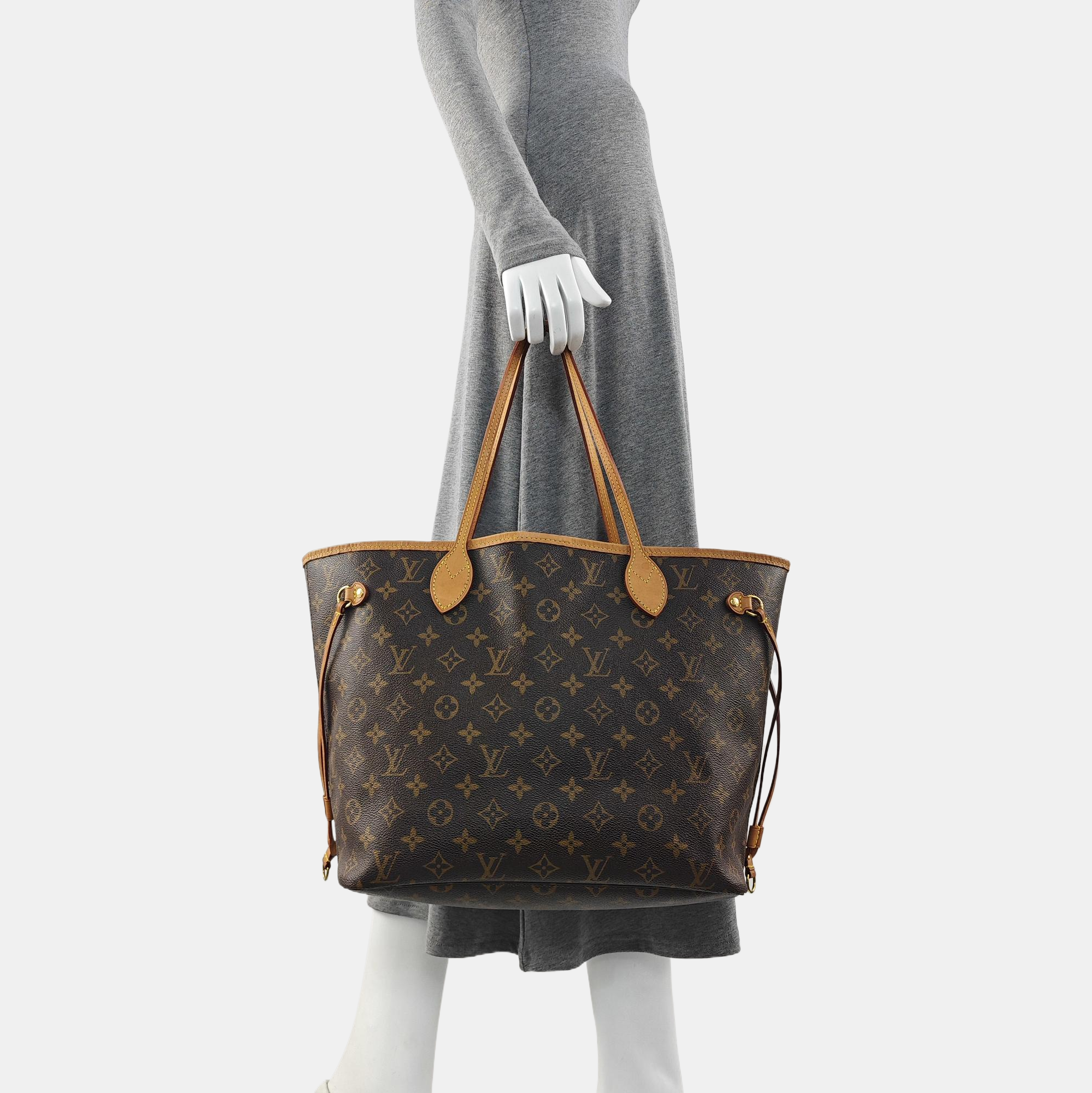 NEVERFULL MM Monogram Coated Canvas Brown
