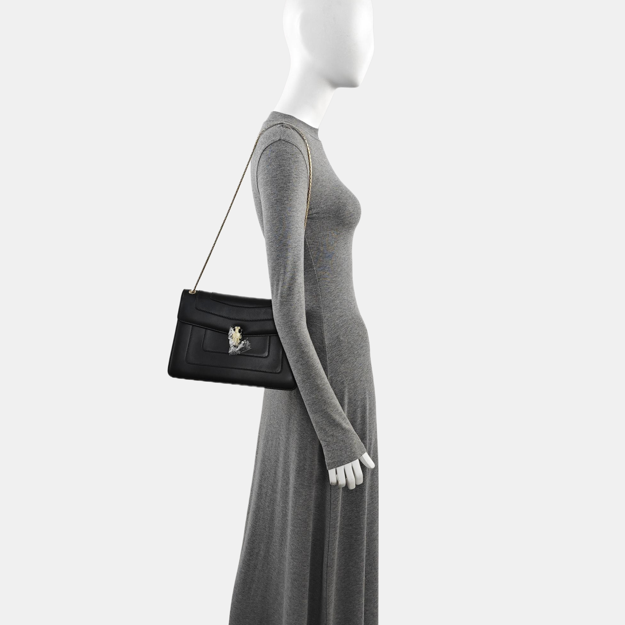 SERPENTI FOREVER Medium Quilted Calfskin Black
