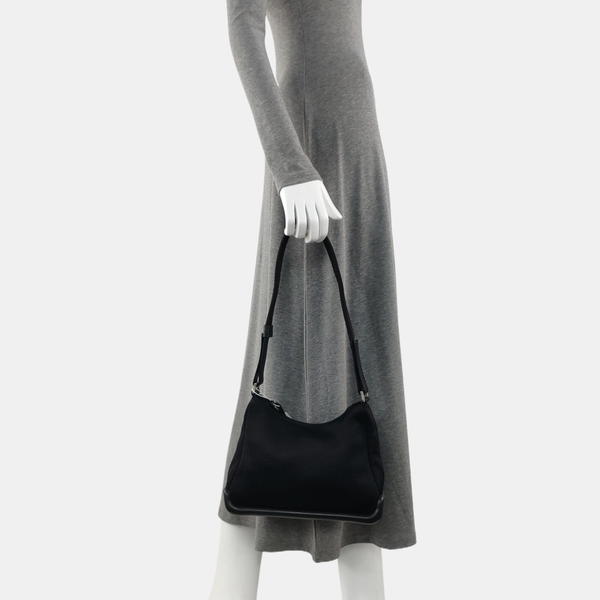 Fabric Shoulder Bag Black