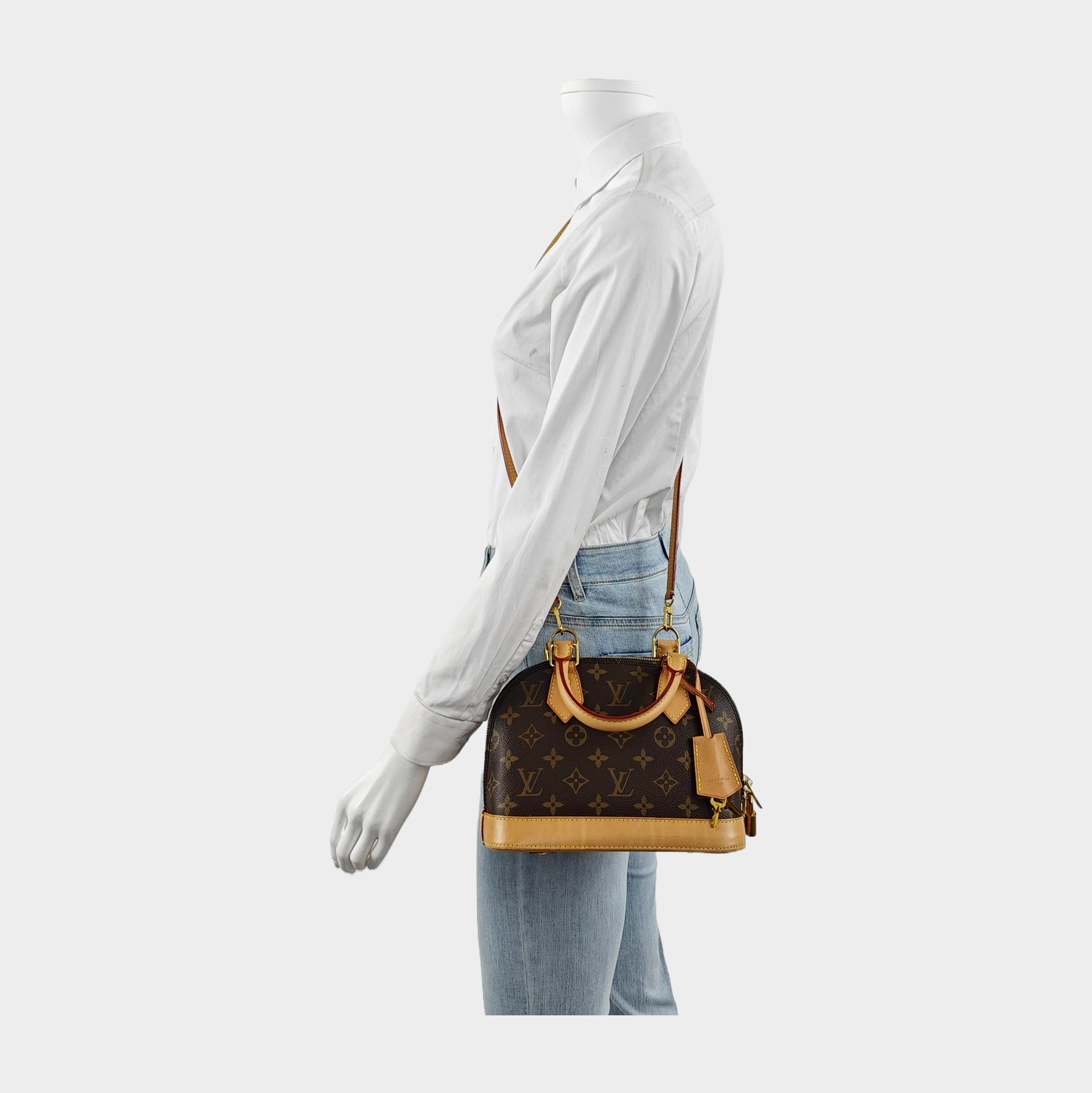 ALMA BB Monogram Coated Canvas Brown