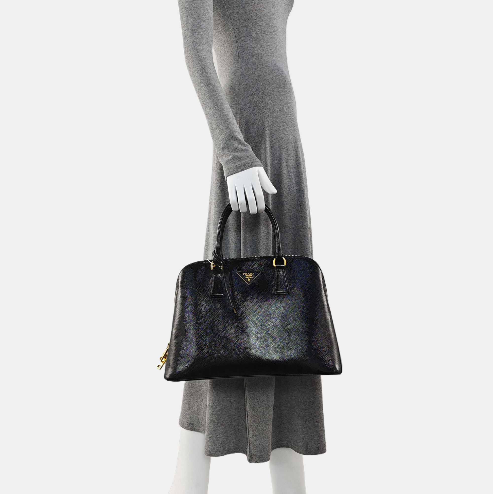 Authenticated pre-owned  Promenade Saffiano Calfskin Black - Top Handle Bag at Looply