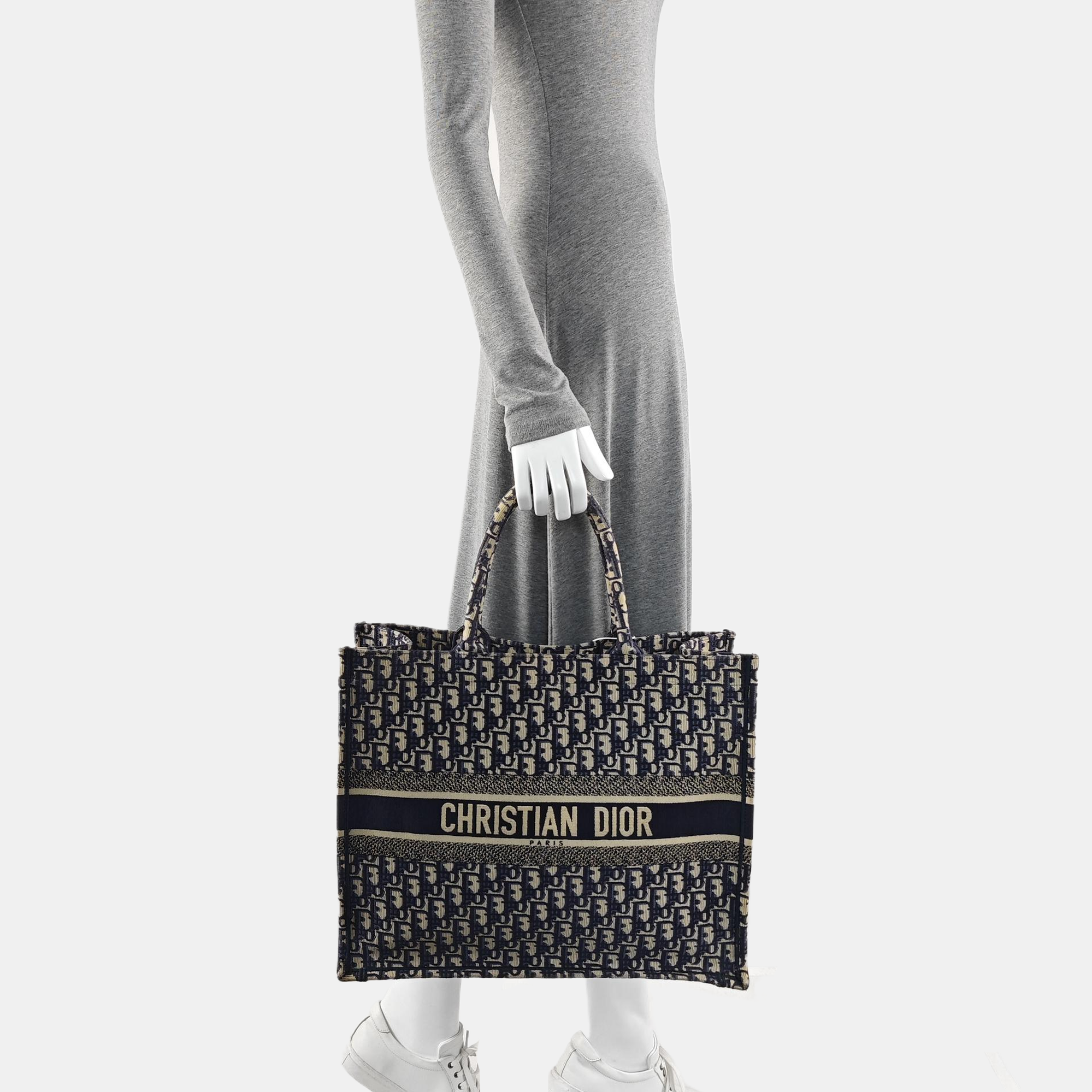 Book Tote Large Oblique Canvas Blue