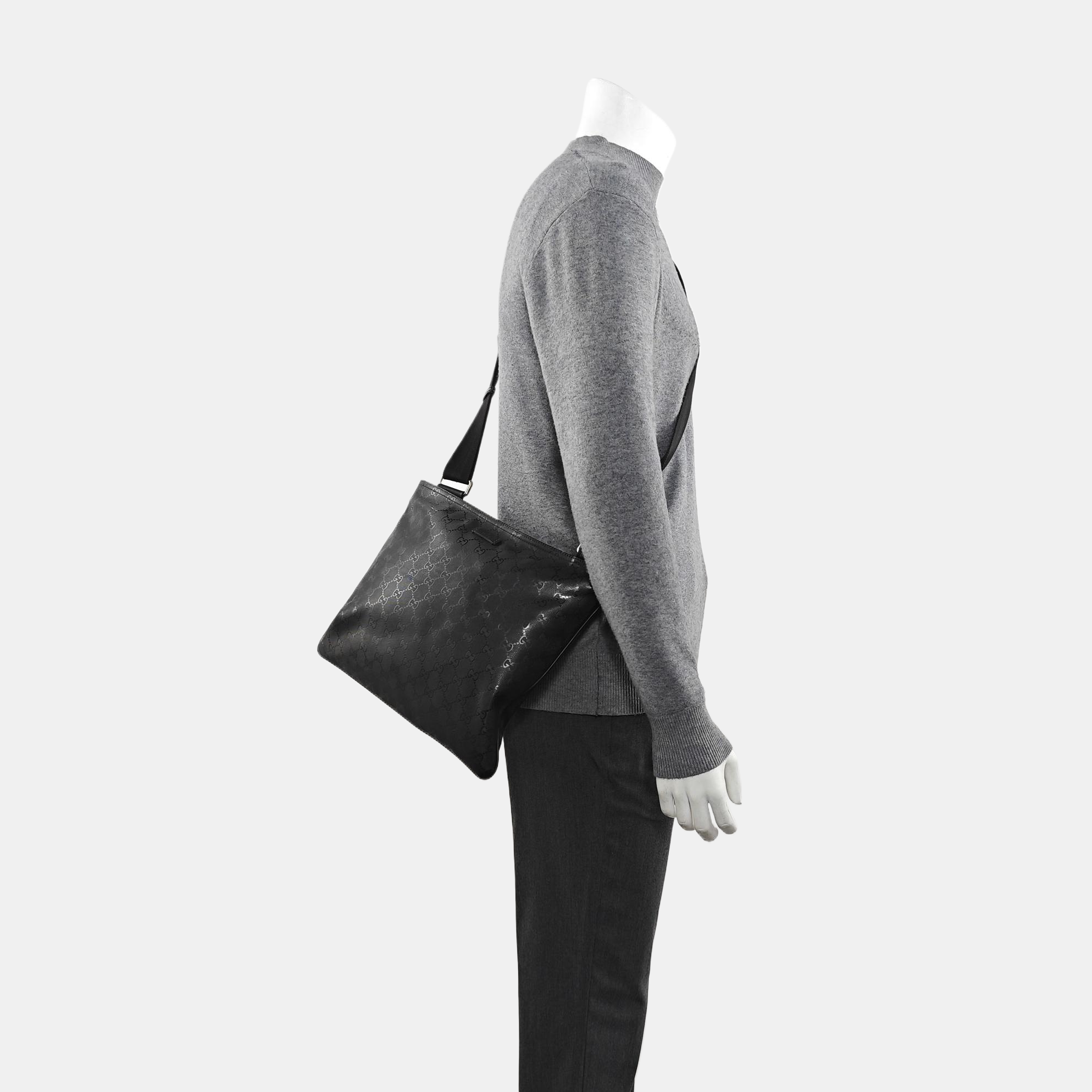 GG Imprime Monogram Coated Canvas Black
