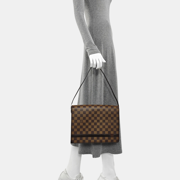 TRIBECA Damier Ebene Coated Canvas Brown