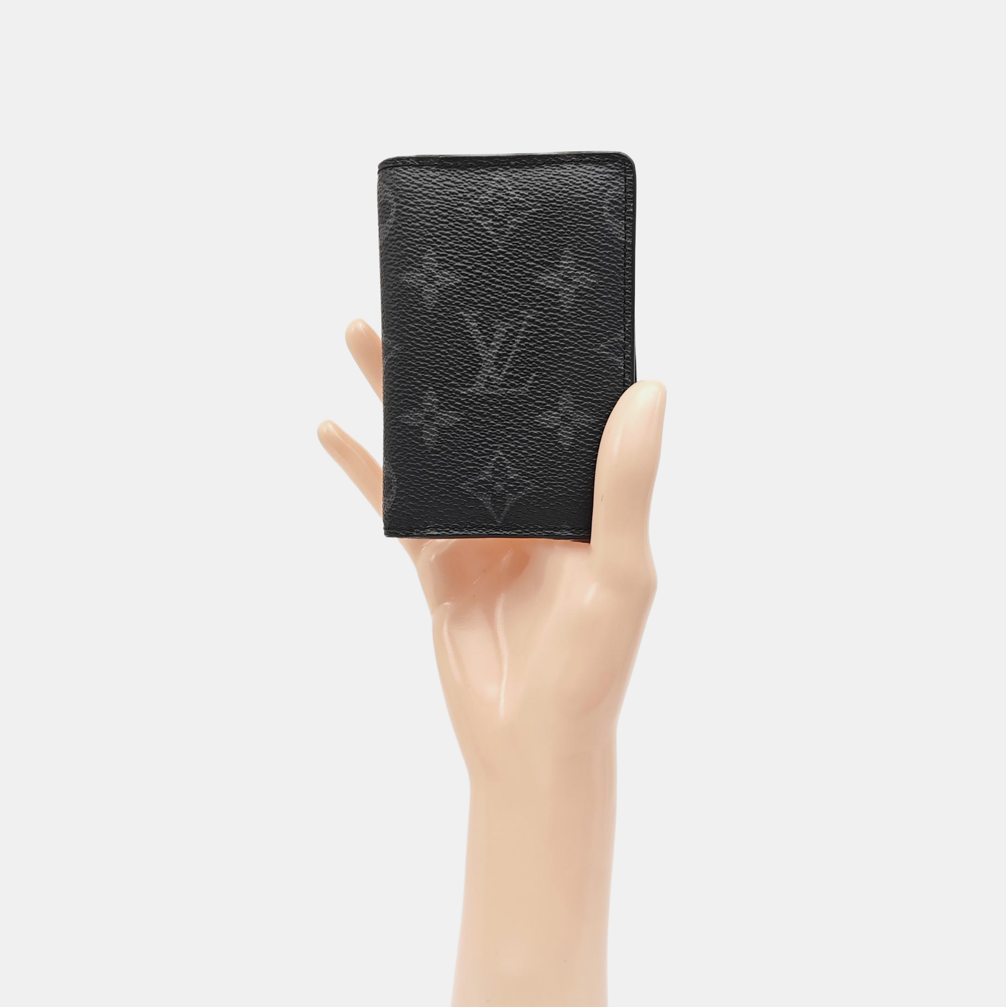 Monogram Coated Canvas Card Holder Gray