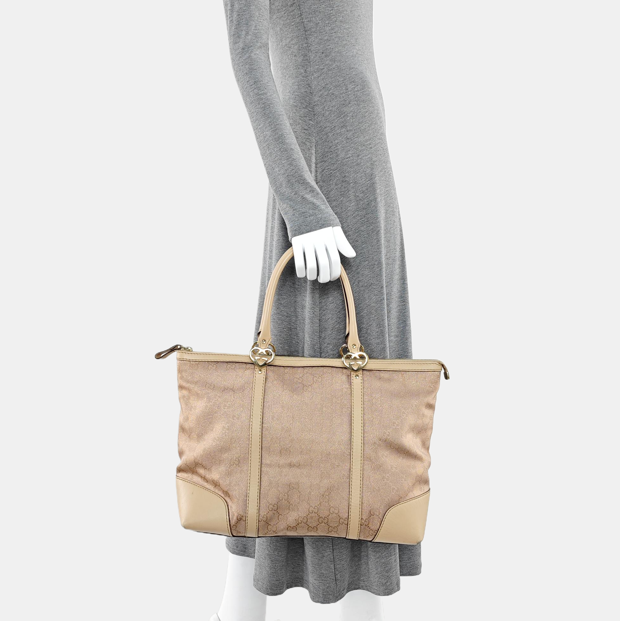 Monogram Canvas Tote Bag Large Pink