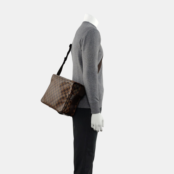 NAVIGLIO Damier Ebene Coated Canvas Brown