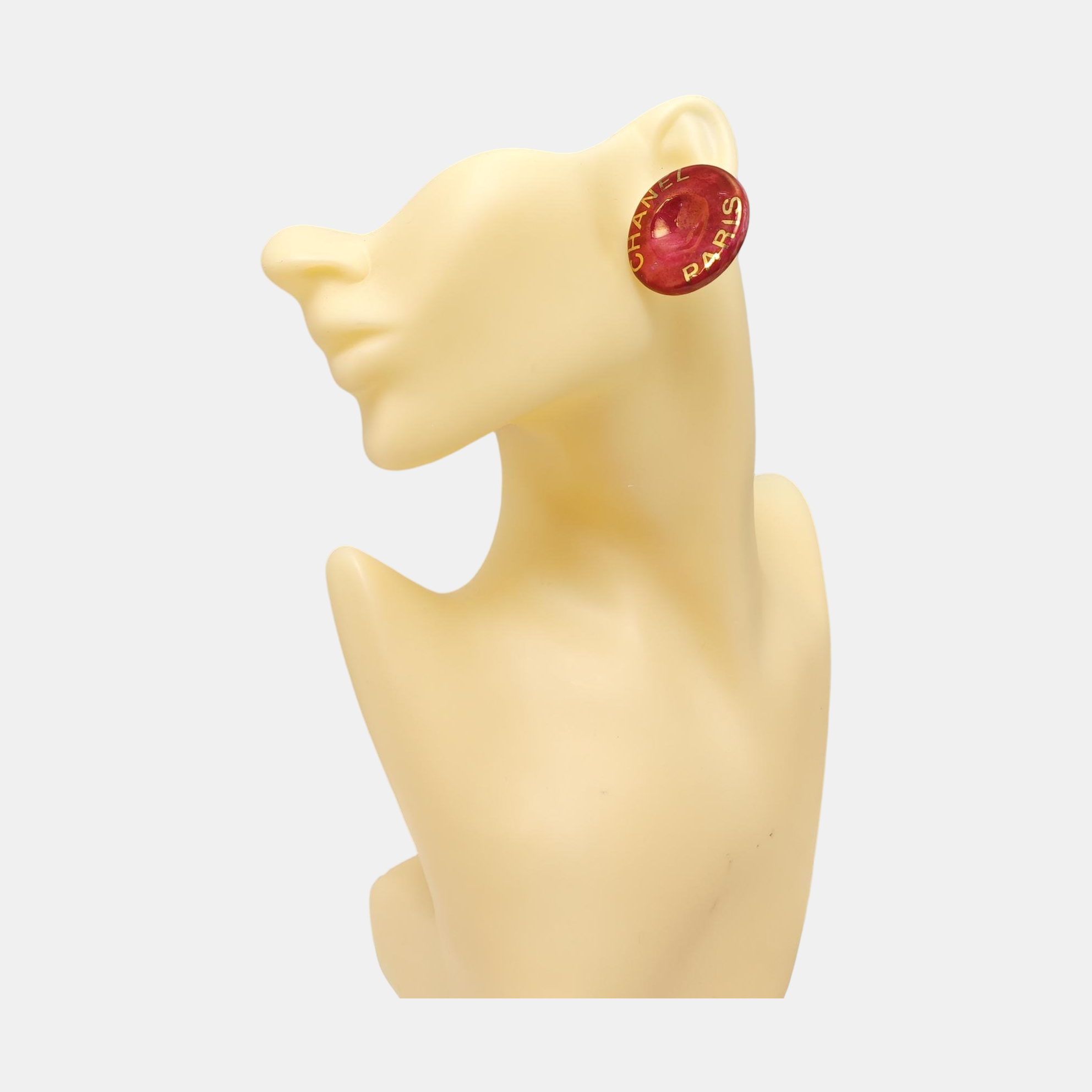 Metal Red Clip On Earrings