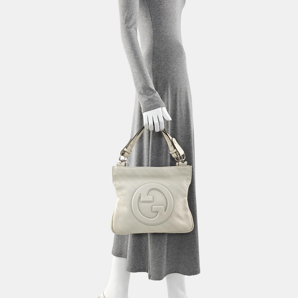 Quilted Calfskin Shoulder Bag White
