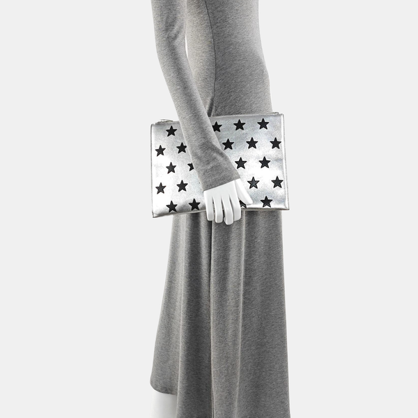Calfskin Clutch Silver