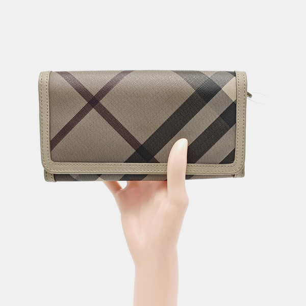 Coated Canvas Wallet Gray
