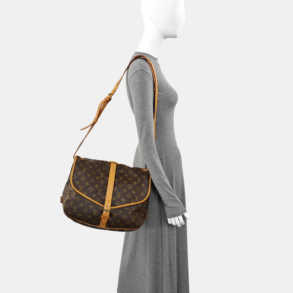 SAUMUR 35 Monogram Coated Canvas Brown