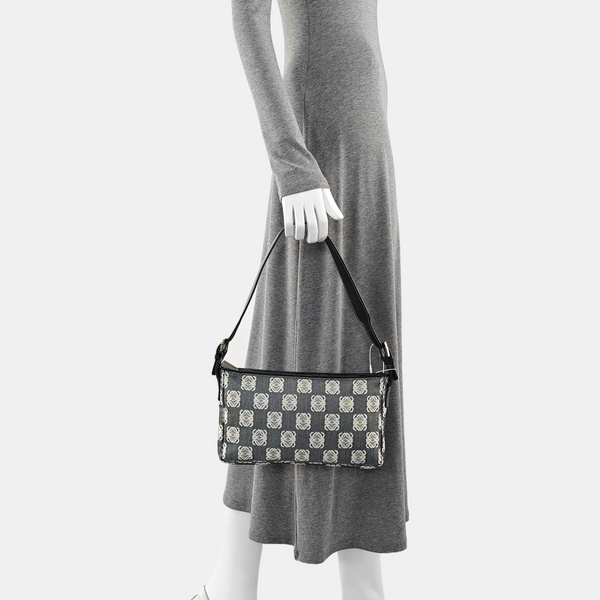 Monogram Canvas Shoulder Bag Gray