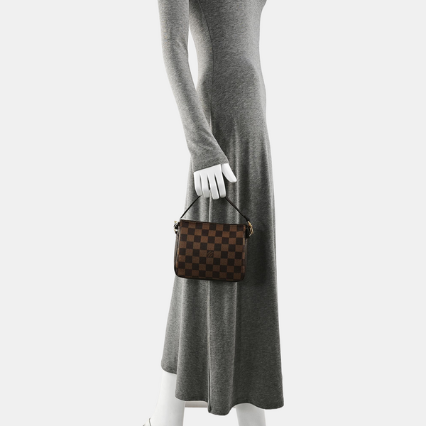 TROUSSE MAKE UP Damier Ebene Coated Canvas Brown