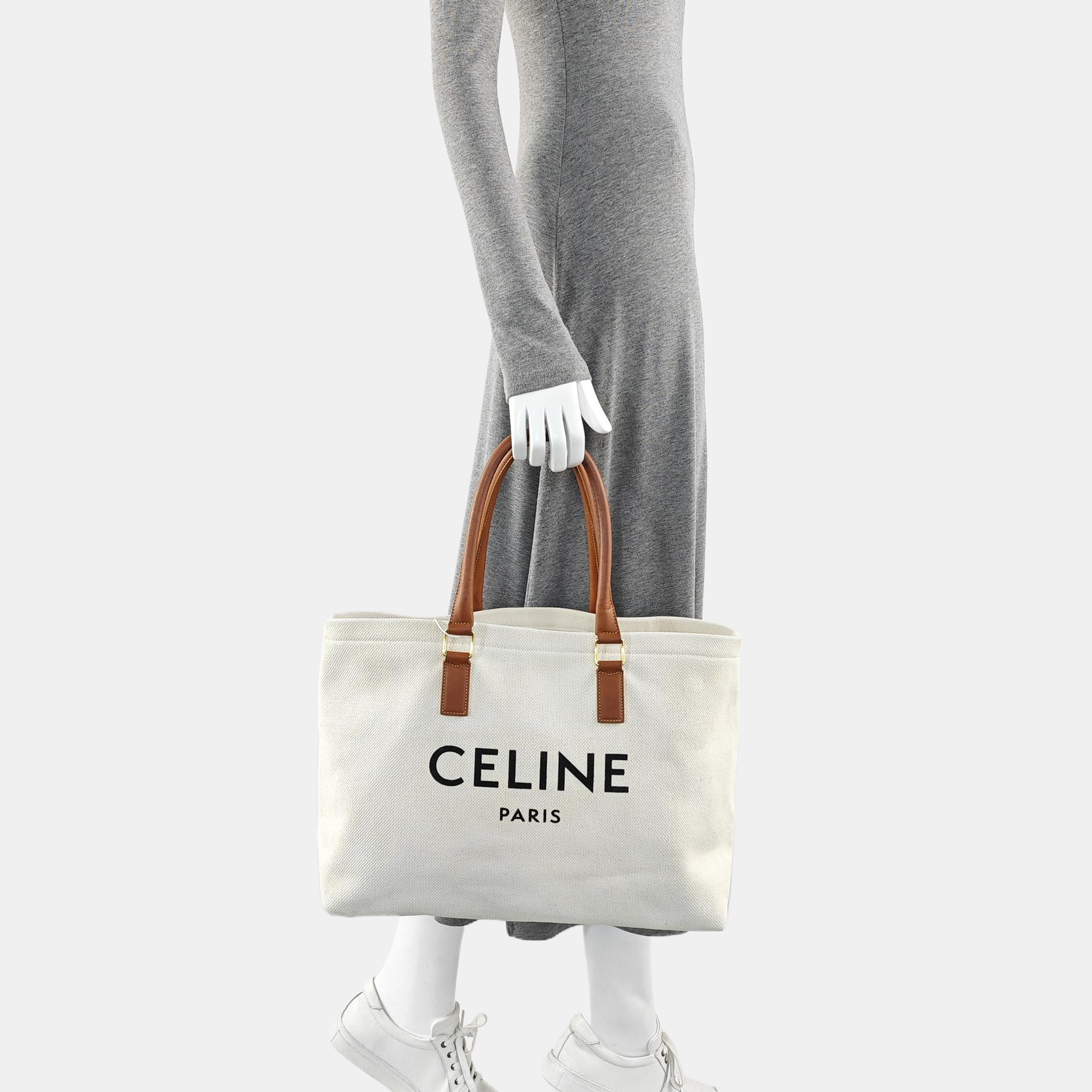 CABAS CELINE Large Canvas White