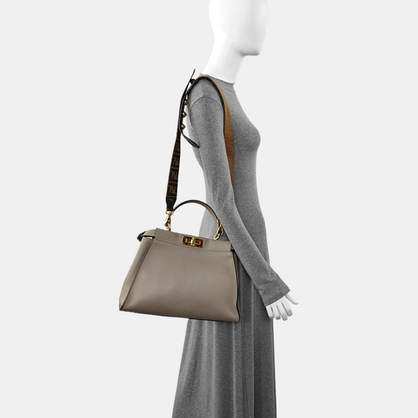 Peekaboo Medium Calfskin Grey