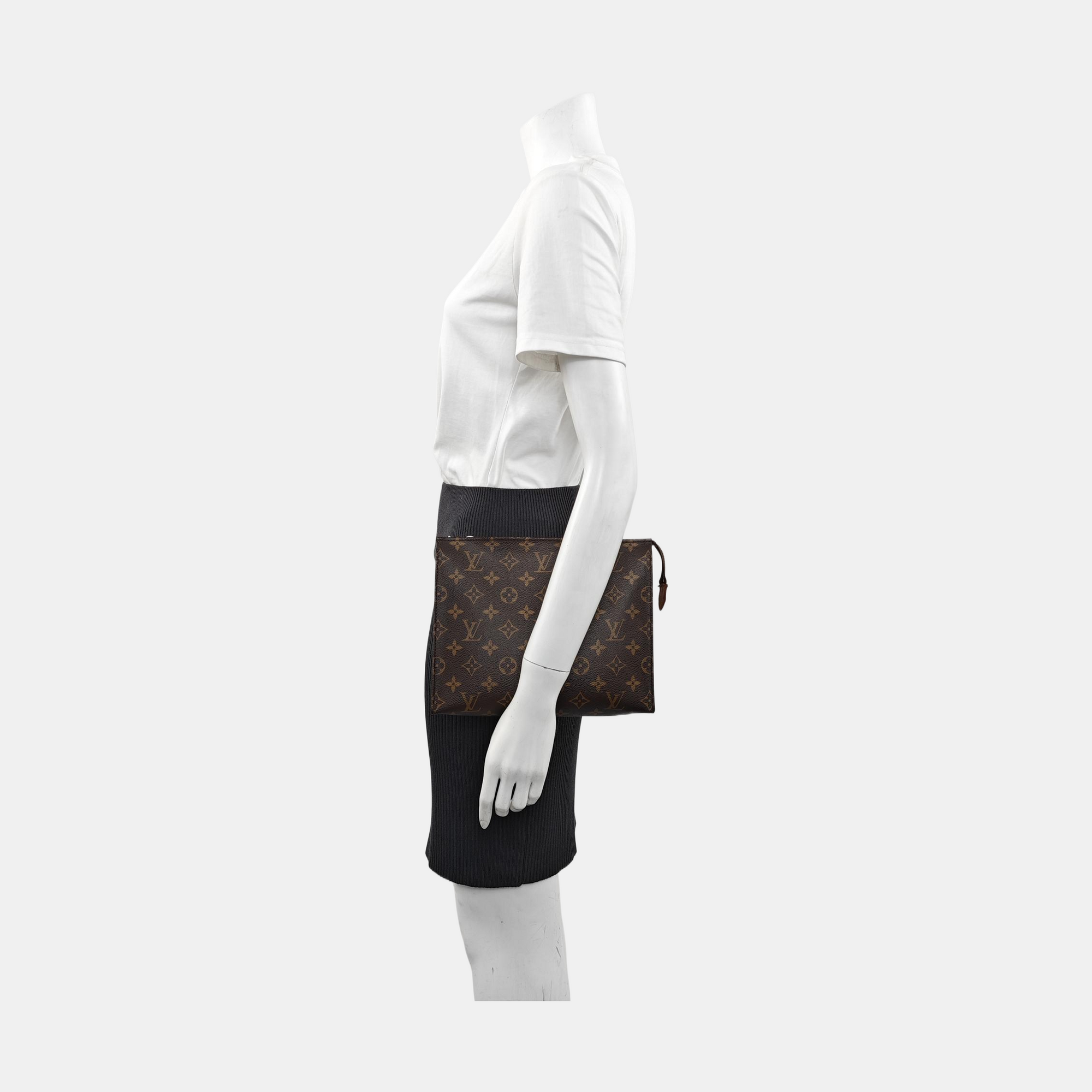 TOILET POCKET 26 Monogram Coated Canvas Brown
