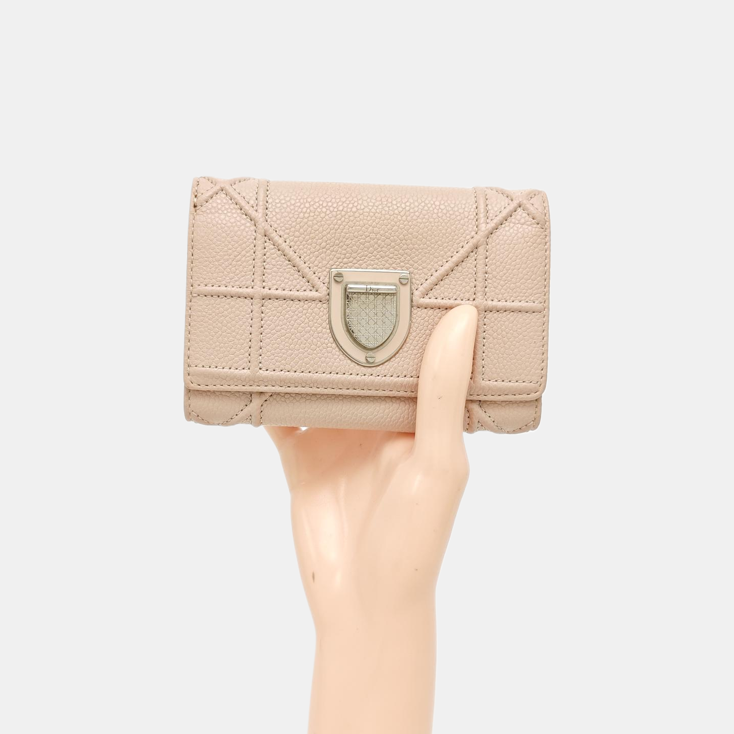 Diorama Cannage Calfskin Pink Wallet