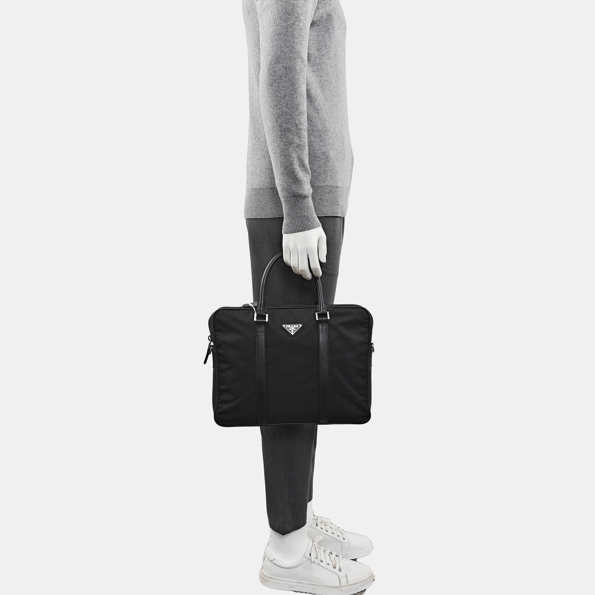 Nylon Top Handle Bag Black