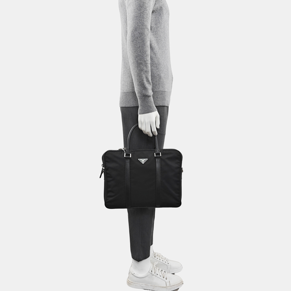 Nylon Top Handle Bag Black