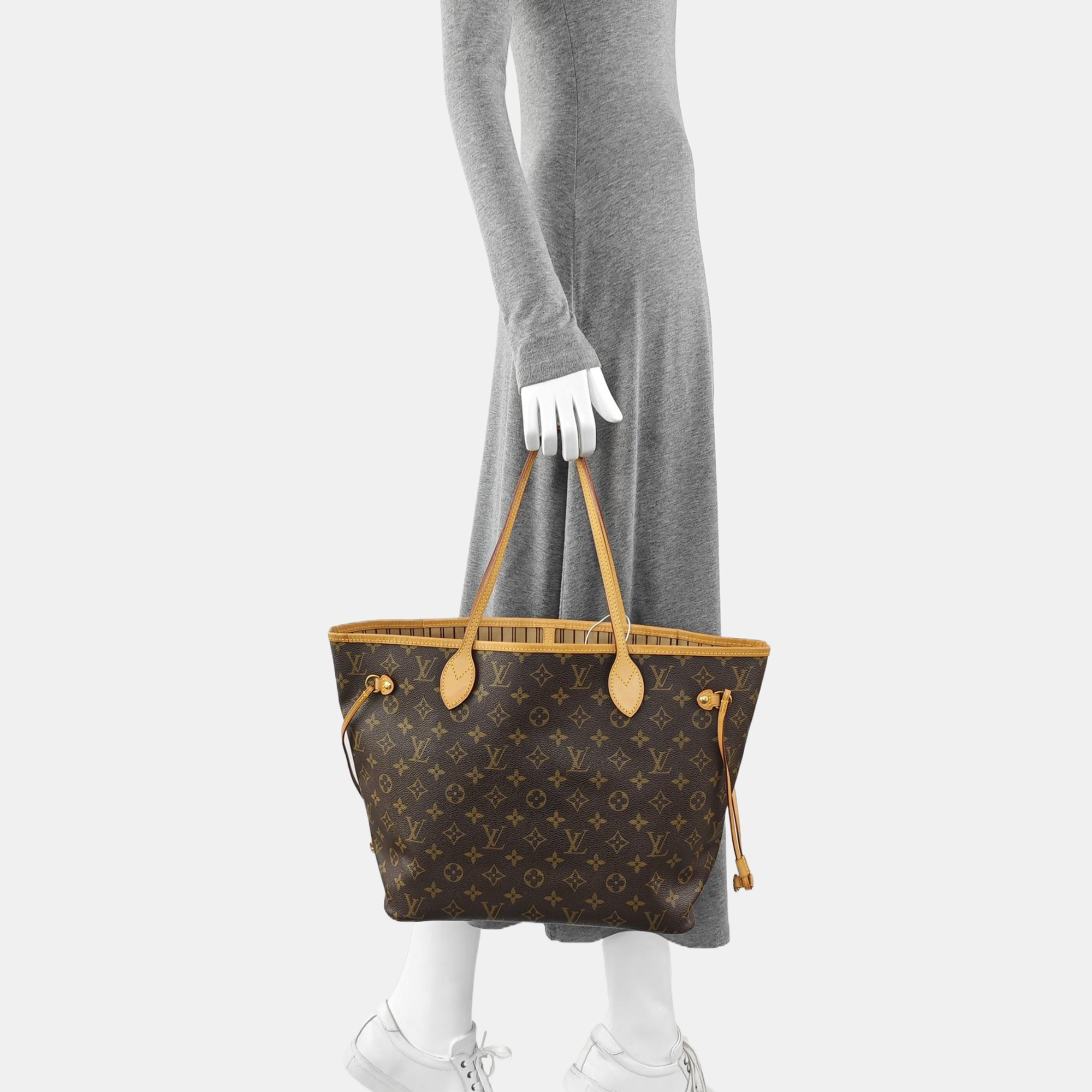 NEVERFULL MM Monogram Coated Canvas Brown