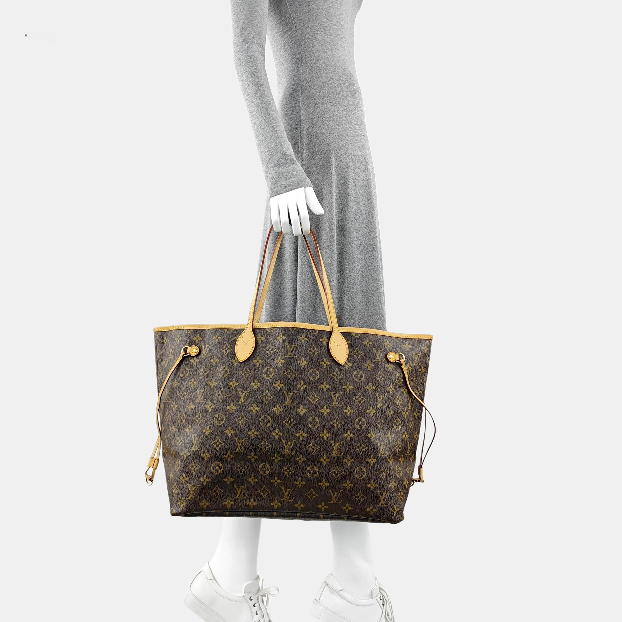 NEVERFULL GM Monogram Coated Canvas Brown