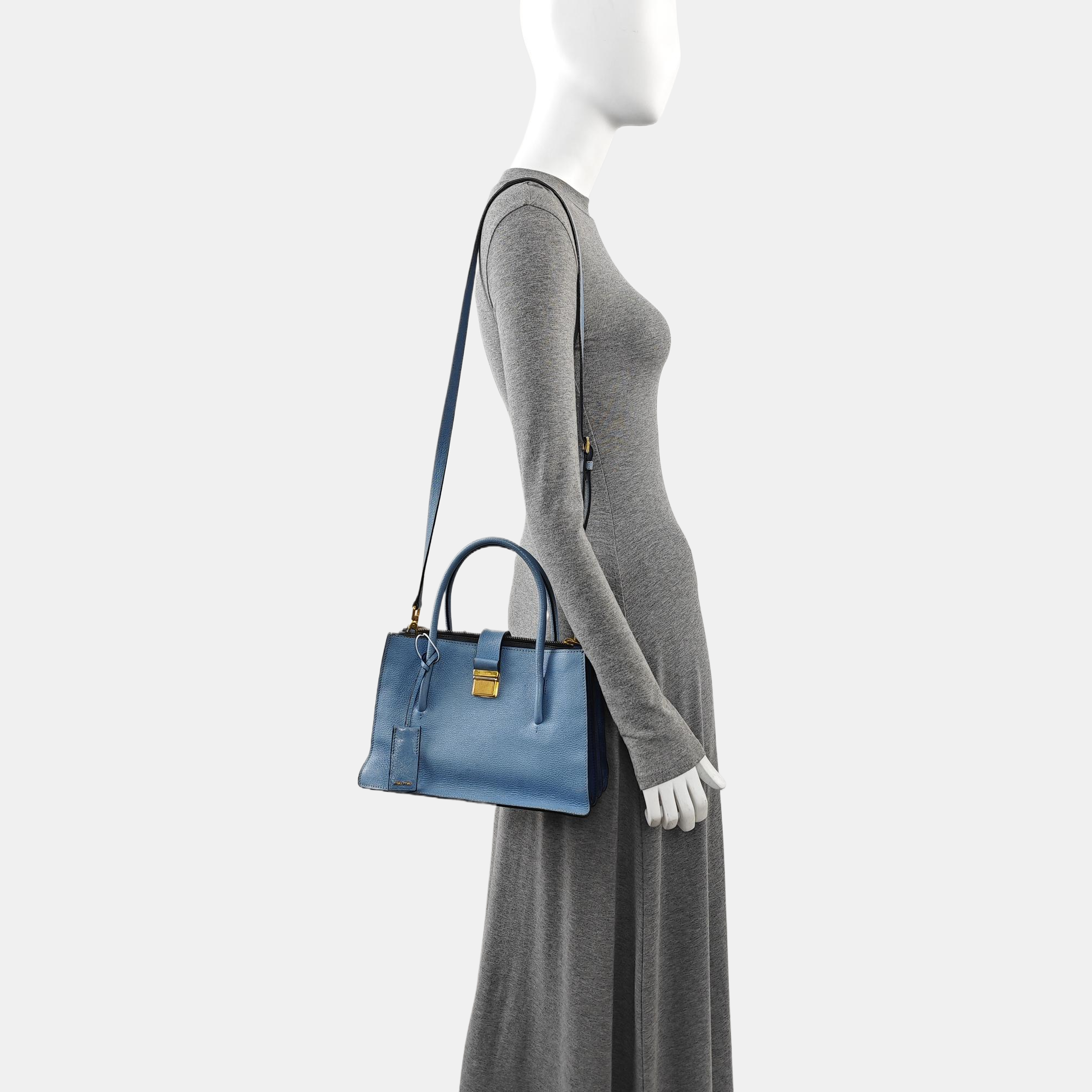 Calfskin Shoulder Bag Blue