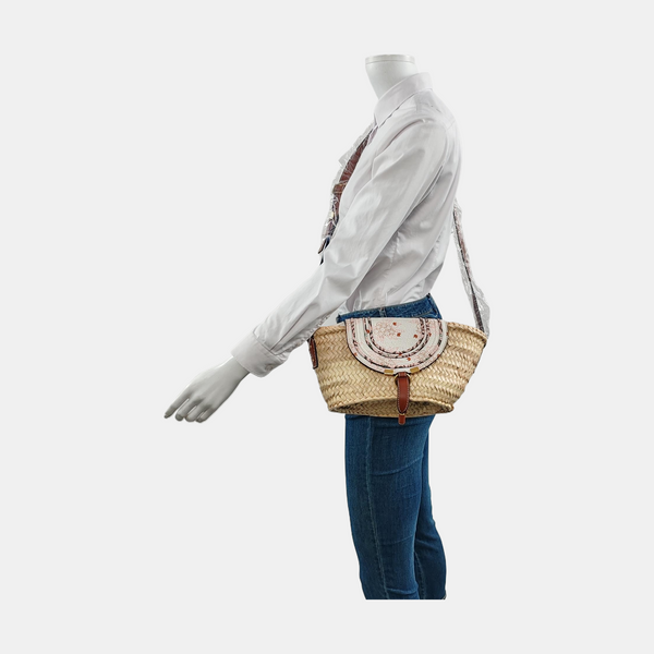 Straw Crossbody Bag Medium Beige
