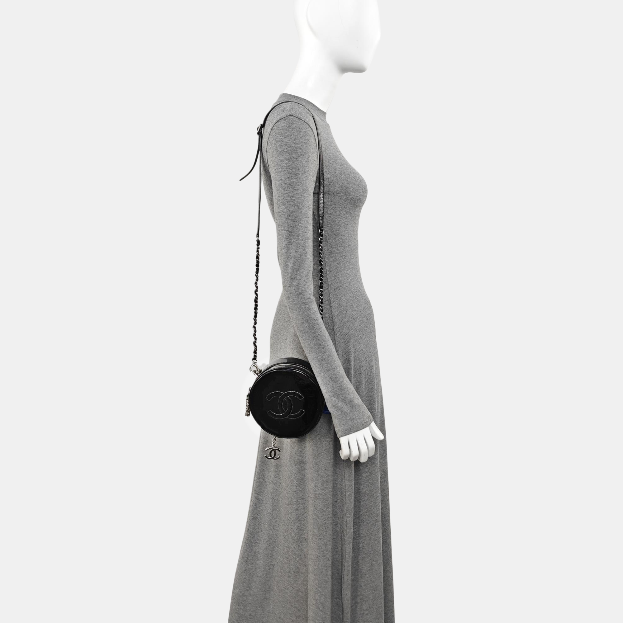 Patent Leather Shoulder Bag Black