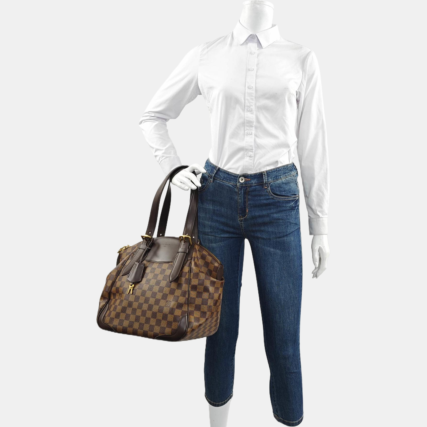VERONA MM Damier Ebene Coated Canvas Brown