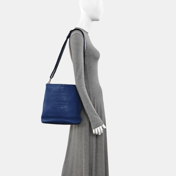 Calfskin Shoulder Bag Blue