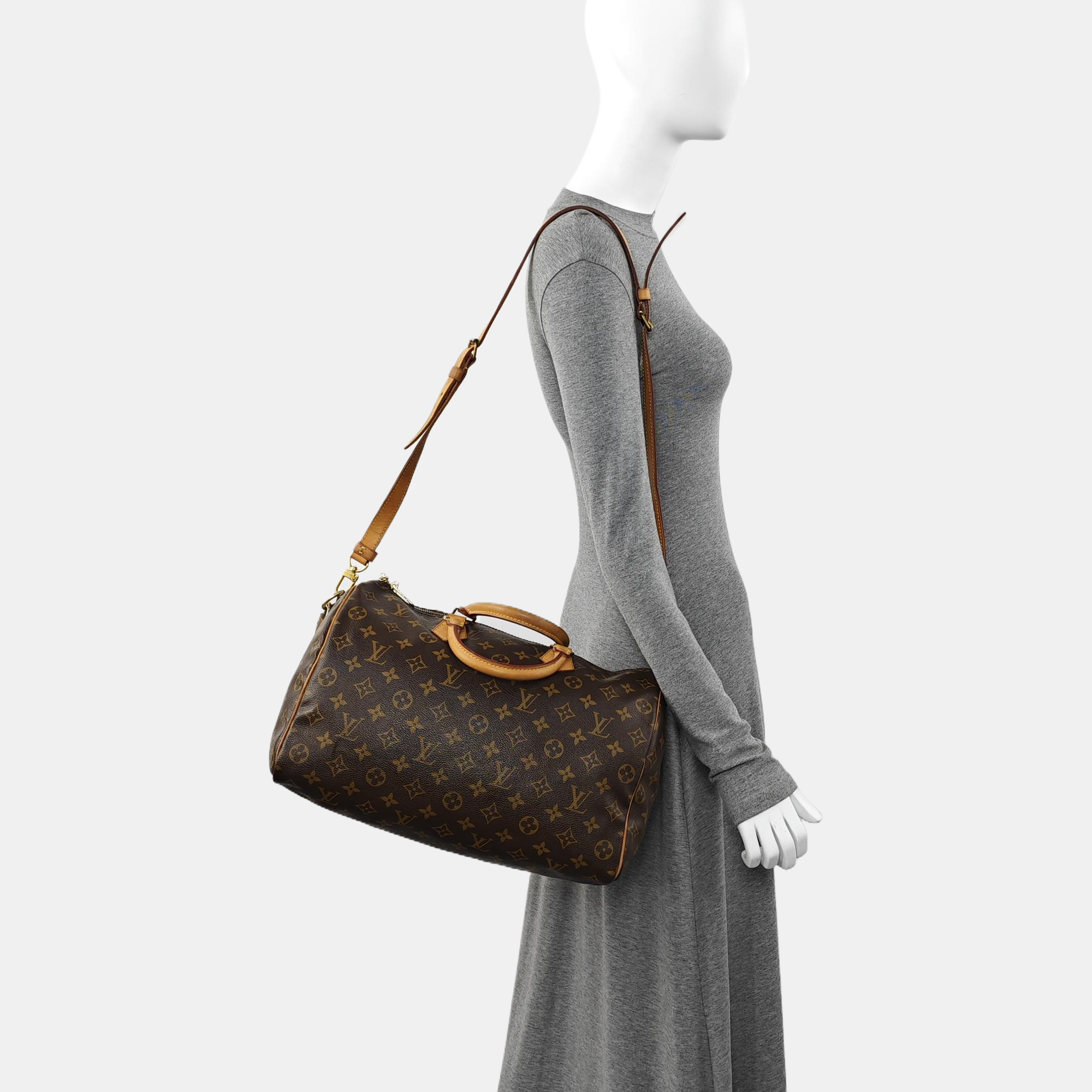 SPEEDY 35 Monogram Coated Canvas Brown