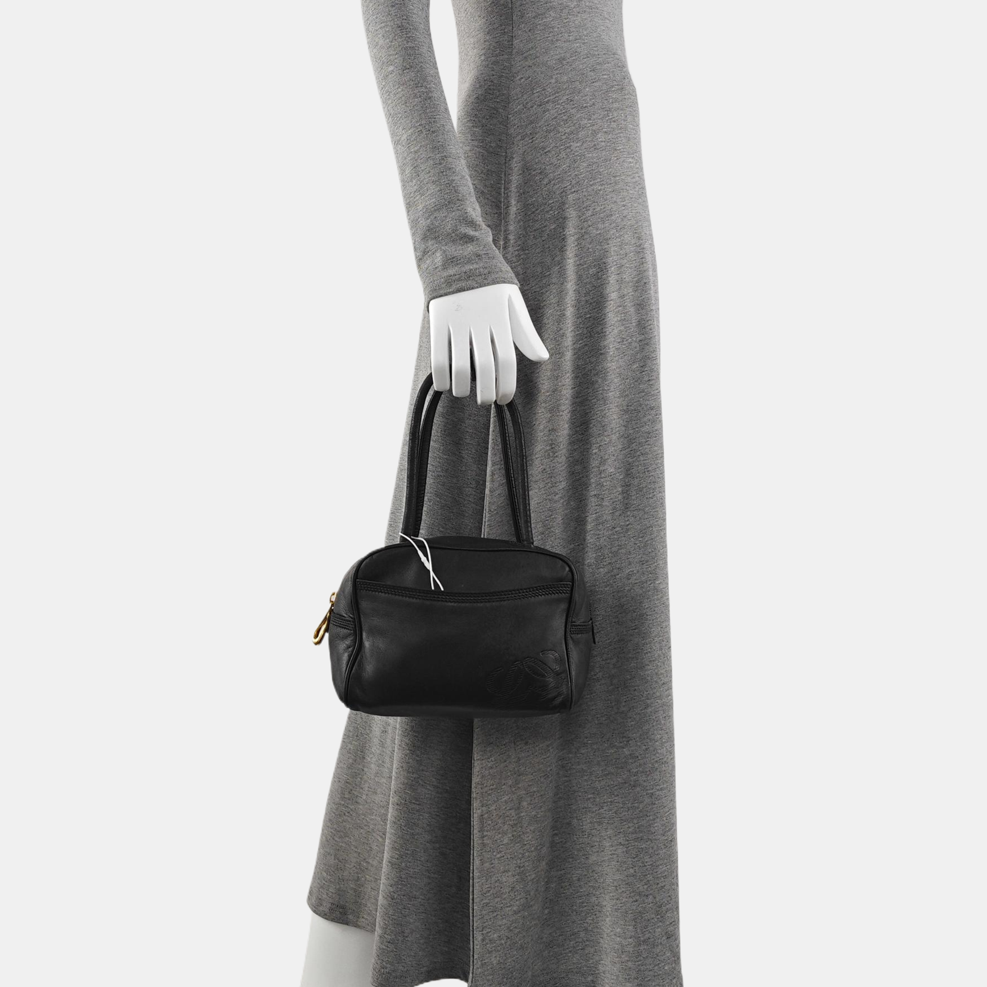 Calfskin Top Handle Bag Black