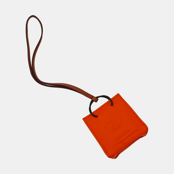Leather Bag Charm Orange