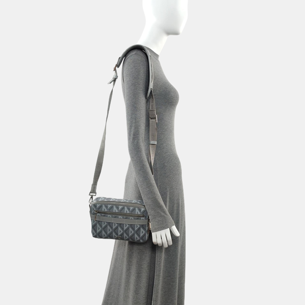 Coated Canvas Shoulder Bag Gray