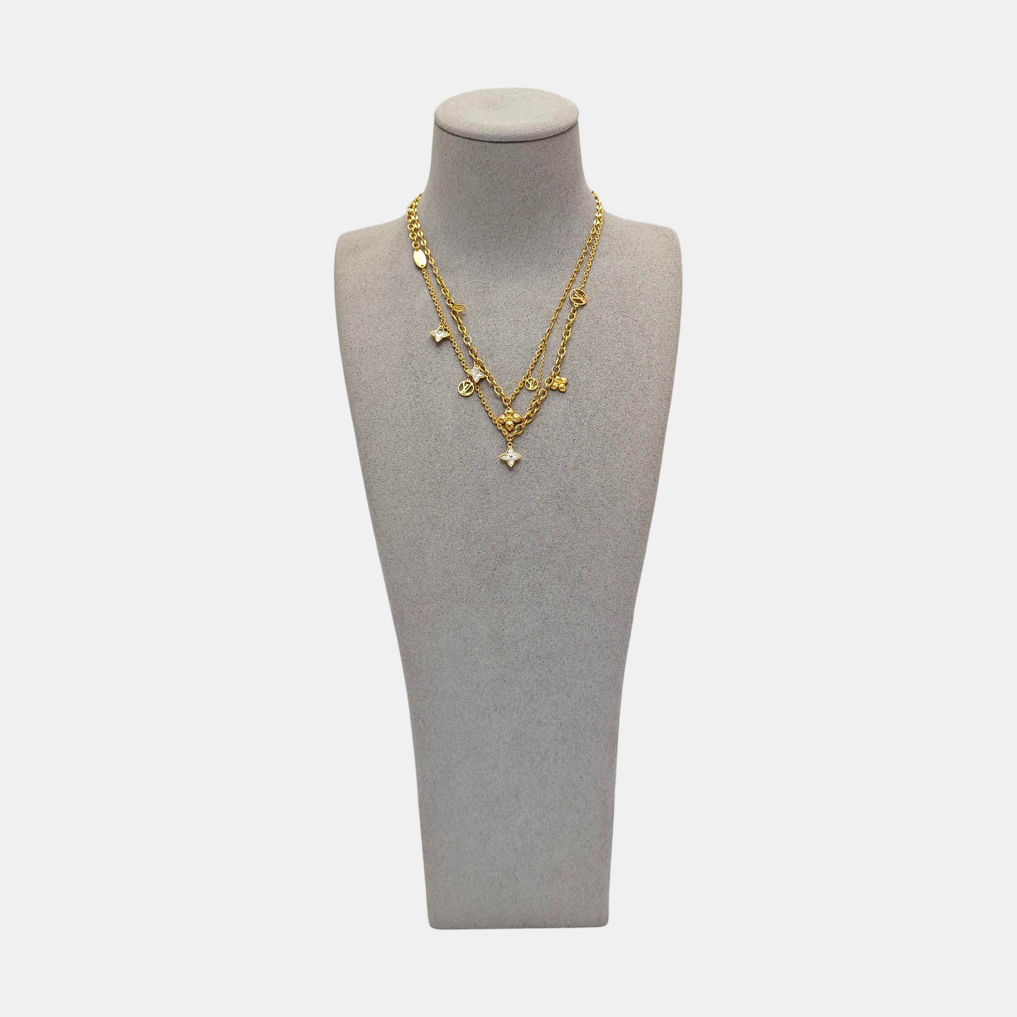 BLOOMING STRASS Metal Gold Necklace