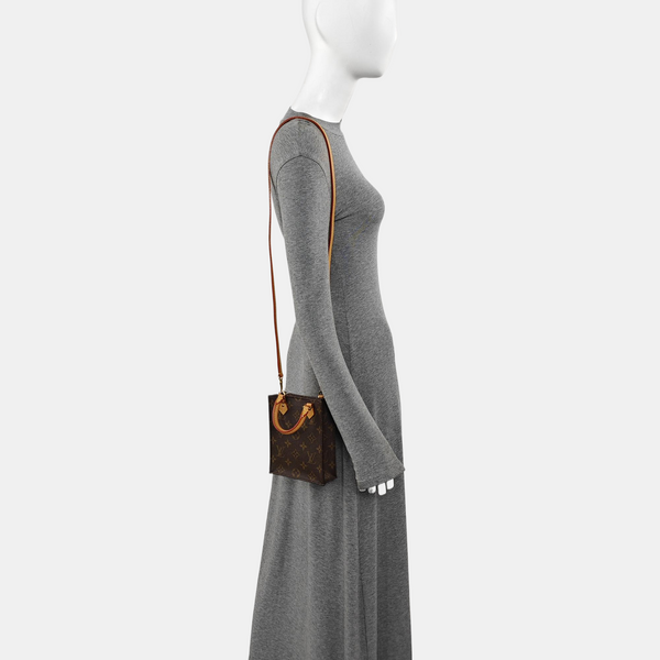 SAC PLAT Mini Monogram Coated Canvas Brown