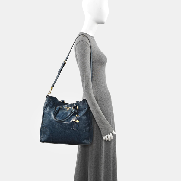 Calfskin Shoulder Bag Blue