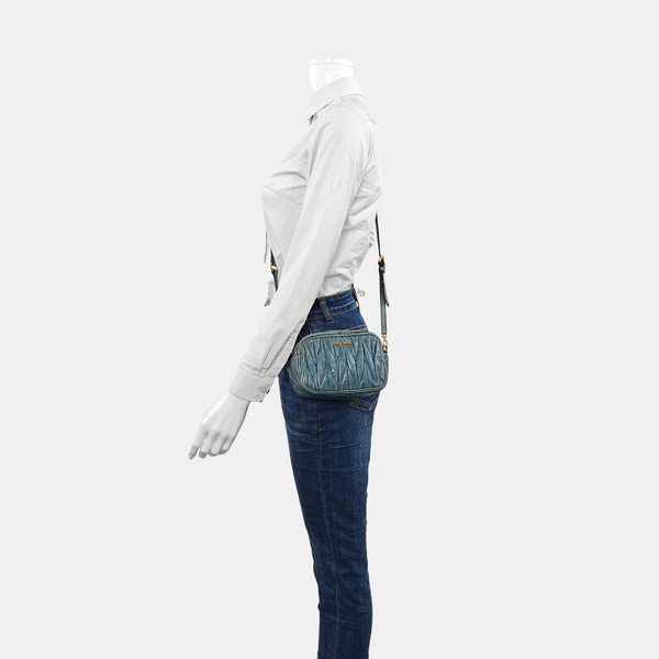 Calfskin Shoulder Bag Blue