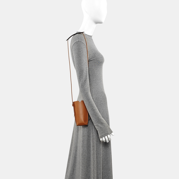 Calfskin Shoulder Bag Brown