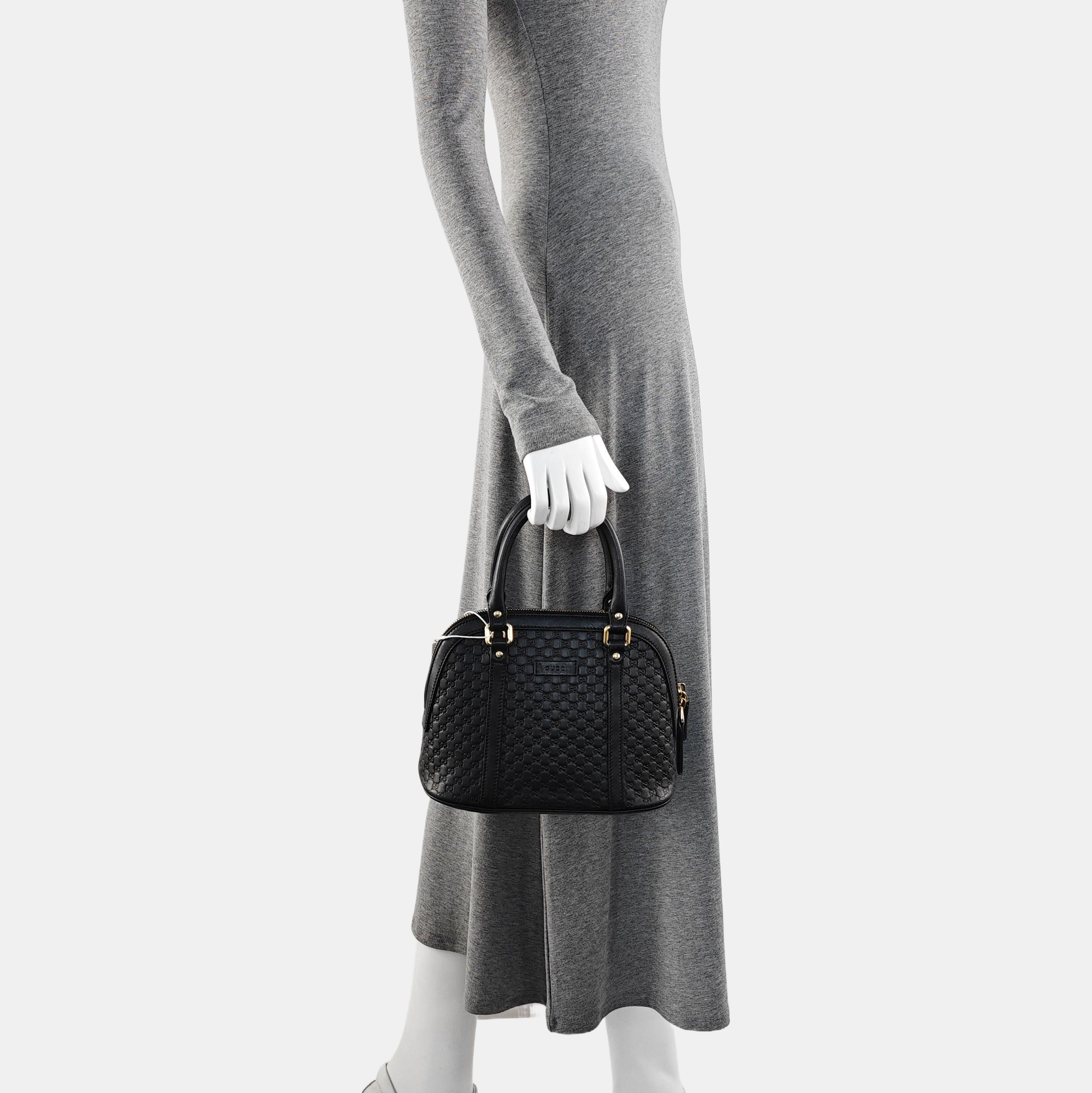 Microguccissima Monogram Calfskin Black