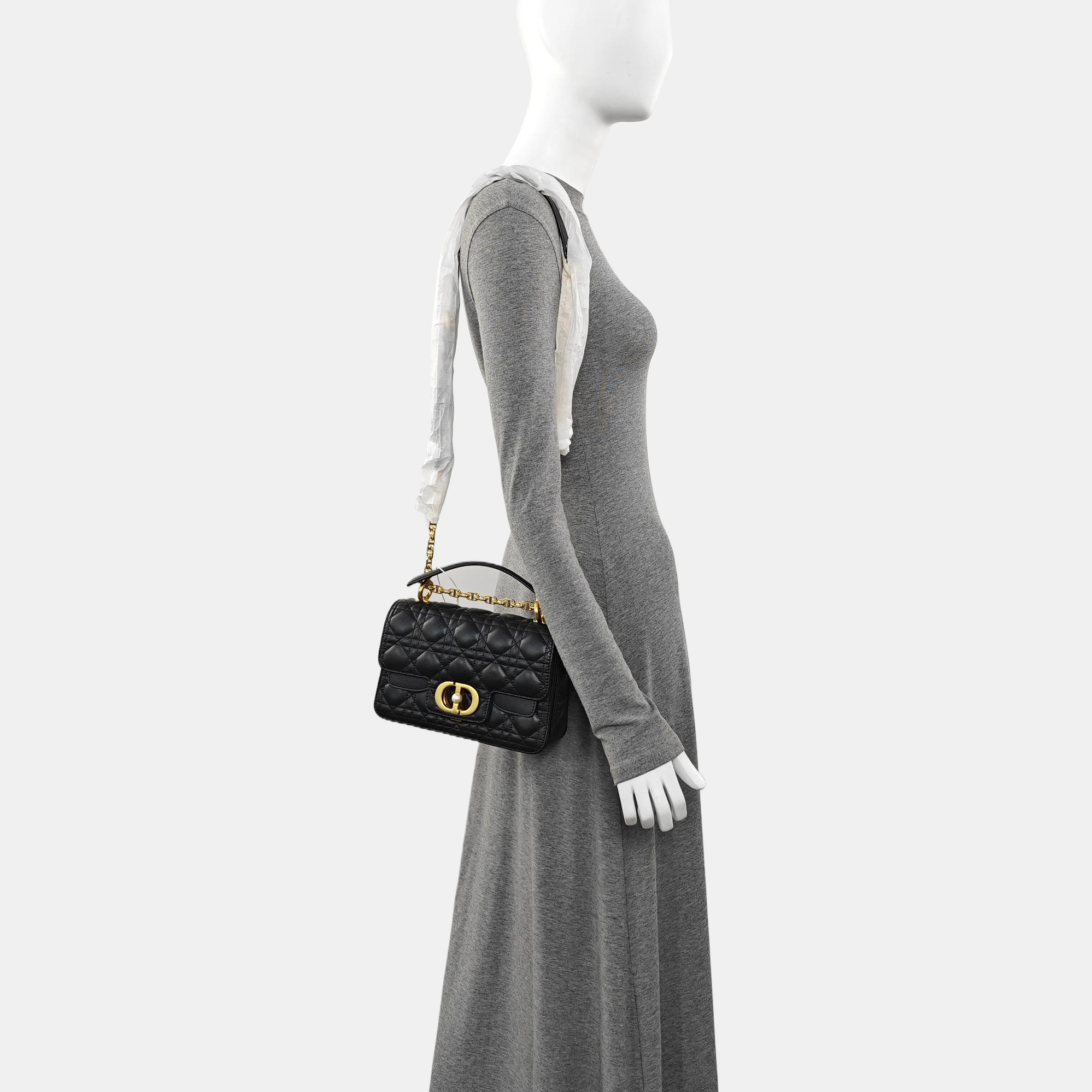 Cannage Lambskin Crossbody Bag Small Black