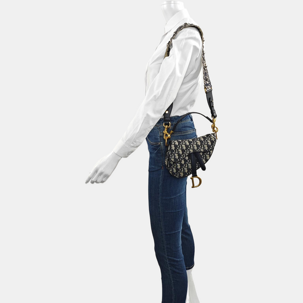 Saddle Mini Oblique Canvas Blue