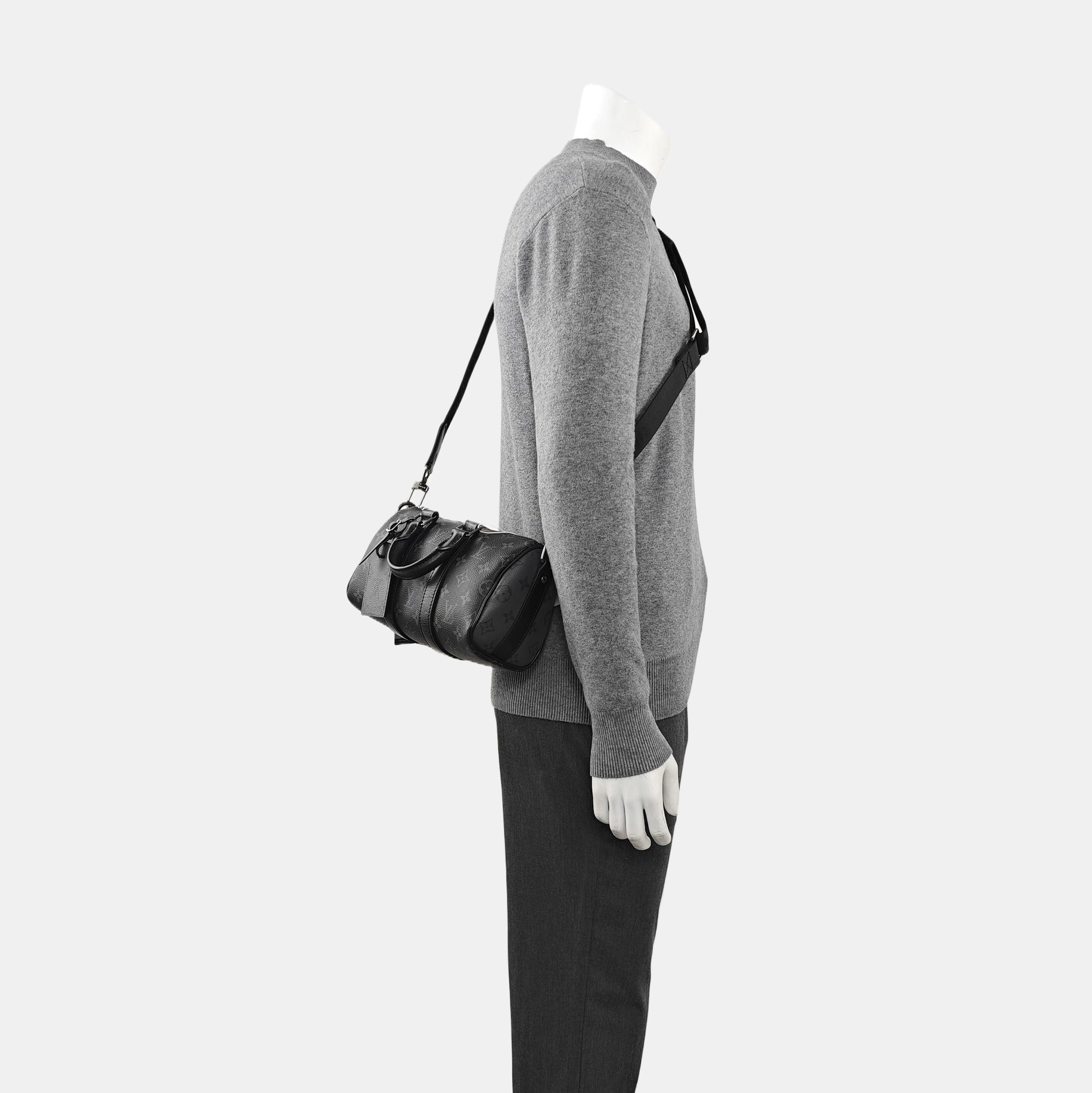 KEEPALL 25 Monogram Coated Canvas Black