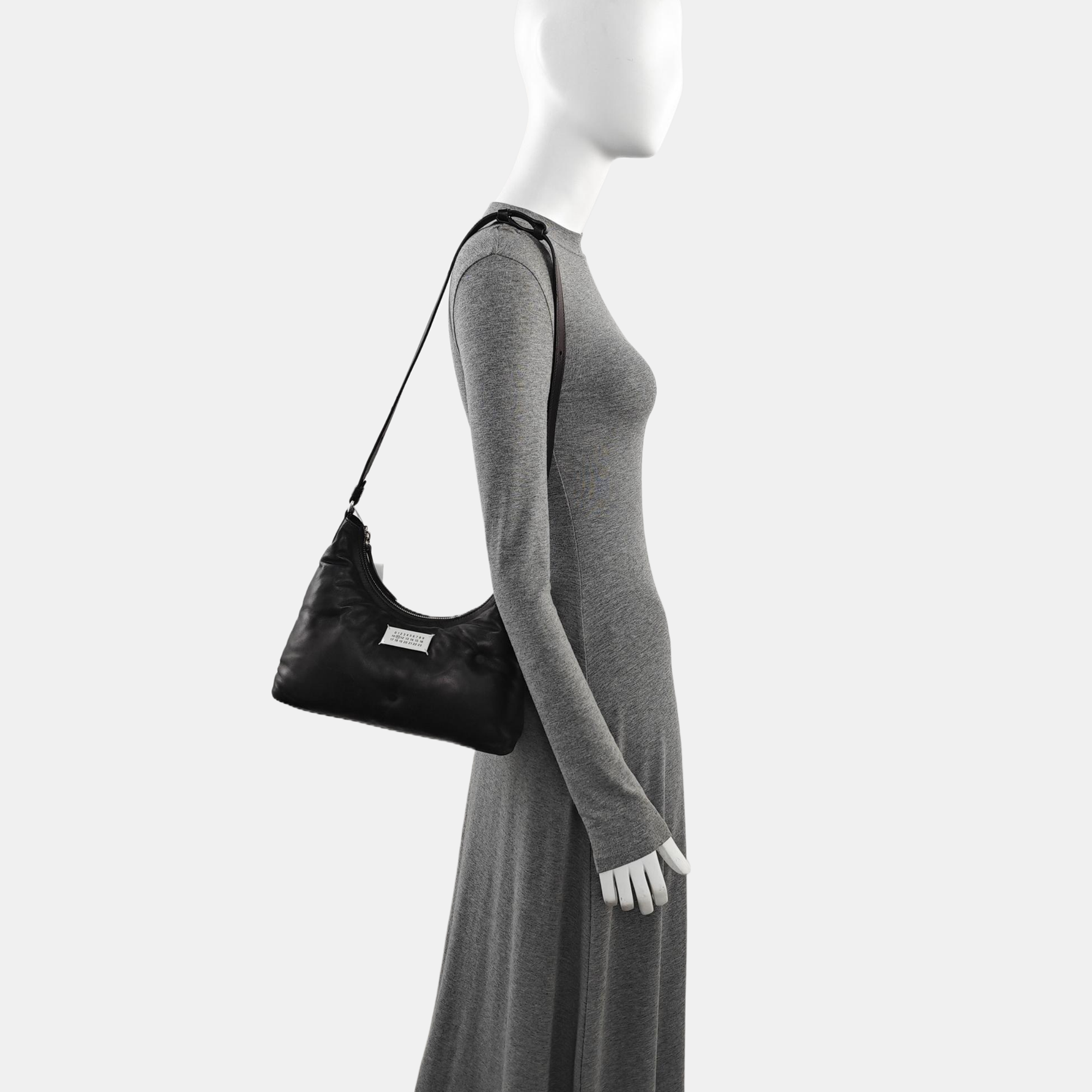 Quilted Leather Shoulder Bag Black
